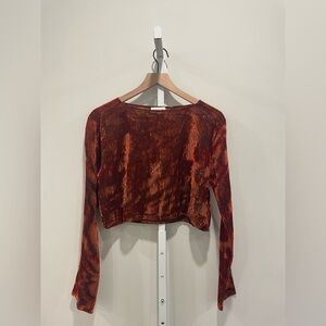 Ronny Kobo Gwen Velvet Crop Top Size‎ M